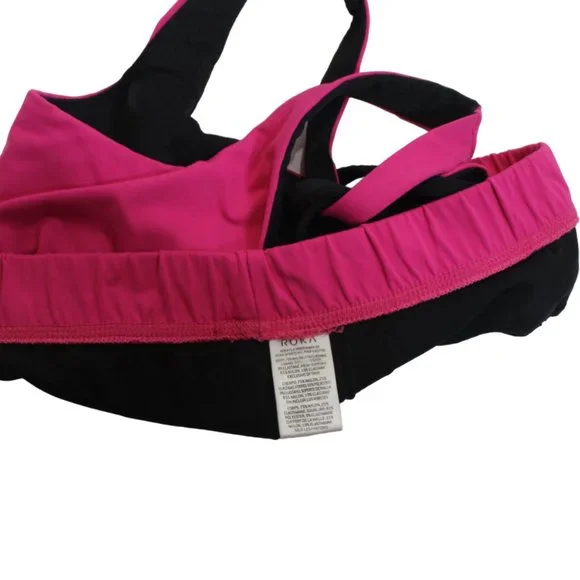 Hot Pink and Black Roka sports bra size Medium - Picture 7 of 7